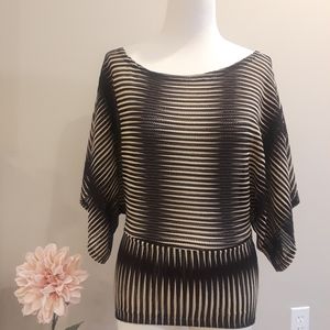 BODY CENTRAL Tan & Black Striped Kimono Sleeve
